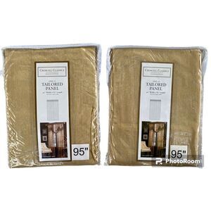 NWT 2 Croscill Classics 40”X95” Honey Midnight Mist Tailored Panels